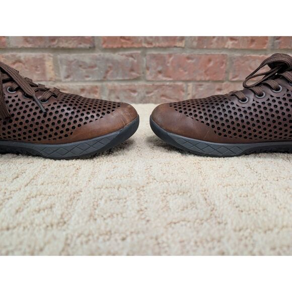 Nobull Shoes Men 8.5 Women 10 Brown Leather Trainers Crossfit Workout - Picture 2 of 12